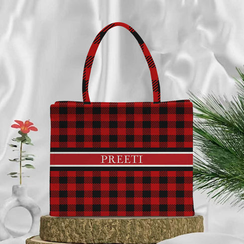 Customized Christmas Theme Box Tote Bag - Uncommongifts.in